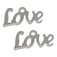Stainless Steel Letter Pendants word love original color Approx 1.2mm Sold By Lot