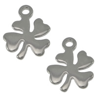 Stainless Steel Extender Chain Drop, Four Leaf Clover, original color, 8.50x11x1mm, Hole:Approx 1.2mm, 1000PCs/Lot, Sold By Lot