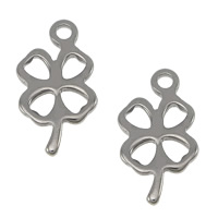 Stainless Steel Extender Chain Drop, Four Leaf Clover, original color, 7x11x1mm, Hole:Approx 1.2mm, 1000PCs/Lot, Sold By Lot