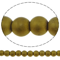 Nicht-magnetische Hämatit Perlen, Non- magnetische Hämatit, rund, verschiedene Größen vorhanden & satiniert, gelb, Bohrung:ca. 2mm, Länge:ca. 15.7 ZollInch, verkauft von Menge