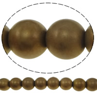 Nicht-magnetische Hämatit Perlen, Non- magnetische Hämatit, rund, satiniert, Kaffeefarbe, 10mm, Bohrung:ca. 2mm, Länge:ca. 15.7 ZollInch, 10SträngeStrang/Menge, ca. 47/Strang, verkauft von Menge