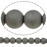 Nicht-magnetische Hämatit Perlen, Non- magnetische Hämatit, rund, verschiedene Größen vorhanden & satiniert, grau, Bohrung:ca. 2mm, Länge:ca. 15.7 ZollInch, verkauft von Menge