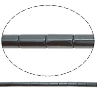 Abalorios de Hematita no Magnética, Tubo, diverso tamaño para la opción, Negro, agujero:aproximado 1mm, longitud aproximado 15.7 Inch, Vendido por Grupo