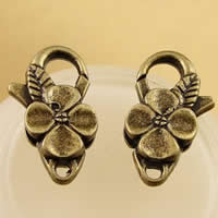 Zinc Alloy Lobster Clasp Flower antique bronze color plated nickel lead & cadmium free Approx 1.5-2.5mm Sold By Bag