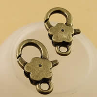 Zinc Alloy Lobster Clasp Flower antique bronze color plated nickel lead & cadmium free Approx 1.5-2.5mm Sold By Bag