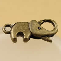 Zinc Alloy Lobster Clasp Elephant antique bronze color plated nickel lead & cadmium free Approx 1.5-2.5mm Sold By Bag