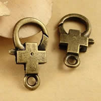 Zinc Alloy Lobster Clasp Cross antique bronze color plated nickel lead & cadmium free Approx 1.5-2.5mm Sold By Bag