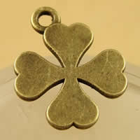 Tibetan Style Clover Pendant, Four Leaf Clover, antique bronze color plated, nickel, lead & cadmium free, 15x19mm, Hole:Approx 1.5-2.5mm, 200PCs/Bag, Sold By Bag