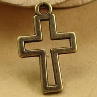 Tibetan Style Cross Pendants, antique bronze color plated, nickel, lead & cadmium free, 17x10mm, Hole:Approx 1.5-2.5mm, 400PCs/Bag, Sold By Bag