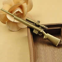 Pingentes de arma de liga de zinco, banho de cor bronze antigo, níquel, chumbo e cádmio livre, 116x22mm, Buraco:Aprox 1.5-2.5mm, 10PCs/Bag, vendido por Bag