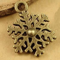 Tibetan Style Christmas Pendants, Snowflake, antique bronze color plated, nickel, lead & cadmium free, 13x9mm, Hole:Approx 1.5-2.5mm, 200PCs/Bag, Sold By Bag