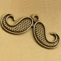 Tibetan Style, Mustache, antique bronze color plated, nickel, lead & cadmium free, 30x15mm, Hole:Approx 1.5-2.5mm, 200PCs/Bag, Sold By Bag