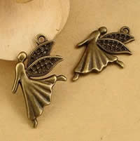 Character Zinc Alloy Pendants Angel antique bronze color plated nickel lead & cadmium free Approx 1.5-2.5mm Sold By Bag