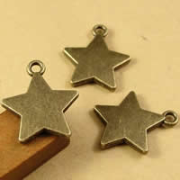 Цинкового сплава звезда кулон, цинковый сплав, Звезда, Покрытие под бронзу старую, не содержит никель, свинец, 19x16mm, отверстие:Приблизительно 1.5-2.5mm, 100ПК/сумка, продается сумка