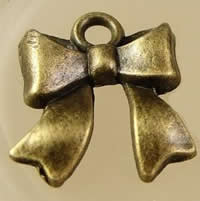 Zinklegierung Schleife Anhänger, antike Bronzefarbe plattiert, frei von Nickel, Blei & Kadmium, 18x16mm, Bohrung:ca. 1.5-2.5mm, 100PCs/Tasche, verkauft von Tasche