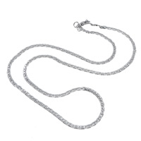Brass Chain Necklace, platinum color plated, nickel, lead & cadmium free, 2.20mm, Length:Approx 17.5 Inch, 100Strands/Lot, Sold By Lot