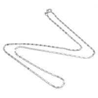 Mässing Chain Necklace, platina pläterad, mariner kedjan, nickel, bly och kadmium gratis, 5x1.80x0.80mm, Längd Ca 17.5 inch, 100Strands/Lot, Säljs av Lot