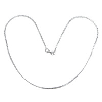 Messing Chain halskæde, platin farve forgyldt, cobra kæde, nikkel, bly & cadmium fri, 2mm, Længde Ca. 17.5 inch, 100Strands/Lot, Solgt af Lot