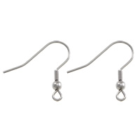 Stainless Steel Hook Earwire with loop original color 0.8mm Approx 1.5mm Sold By Lot