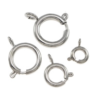 Brass Spring Ring Clasp Donut platinum color plated nickel lead & cadmium free Sold By Lot