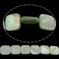 Natural Freshwater Shell Beads, Square, 16x16x3mm, Hole:Approx 1mm, Length:Approx 16 Inch, 10Strands/Lot, Approx 25PCs/Strand, Sold By Lot