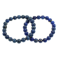 Bracelets de lapis-lazuli naturel, lapis lazuli naturel, Rond, plus de couleurs à choisir, 8mm, Longueur:Environ 6 pouce, 10Strandstoron/lot, Vendu par lot