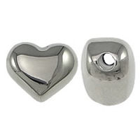 Stainless Steel Beads, Heart, original color, 10.50x9x6mm, Hole:Approx 2mm, 50PCs/Lot, Sold By Lot