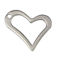 Stainless Steel Heart Pendants, original color, 14x11x1mm, Hole:Approx 2mm, 100PCs/Lot, Sold By Lot