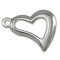 Stainless Steel Heart Pendants original color Approx 2mm Sold By Lot