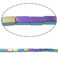 Non Magnetic Hematite Beads, Rectangle, plated, different size for choice, more colors for choice, Hole:Approx 1mm, Length:Approx 15.5 Inch, Sold By Lot