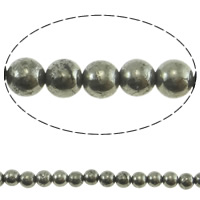 Nicht-magnetische Hämatit Perlen, Non- magnetische Hämatit, rund, goldfarben plattiert, verschiedene Größen vorhanden, Bohrung:ca. 1-2mm, Länge:ca. 15.5 ZollInch, verkauft von Menge