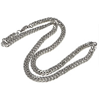 Stainless Steel Chain Necklace, curb chain, original color, 8x6x2mm, Length:Approx 20 Inch, 10Strands/Lot, Sold By Lot