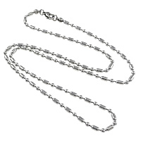 Stainless Steel Chain Necklace, ball chain, original color, 2mm, 4x2x2mm, Length:Approx 19.4 Inch, 100Strands/Lot, Sold By Lot