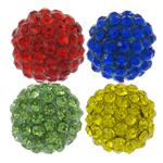 Gliniane koraliki z kryształem górskim, ceglana Pave, Koło, z 56 sztuk kryształu górskiego, dostępnych więcej kolorów, 10mm, otwór:około 2mm, 100komputery/wiele, sprzedane przez wiele