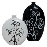 Porcelain Craft Decoration glazed mixed  2/Set Sold By Lot