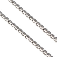 Stainless Steel Chain, serpentine chain, original color, 1x0.50mm, 100m/Lot, Sold By Lot