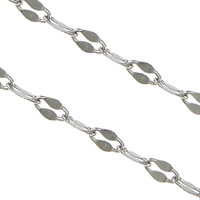 Stainless Steel Chain, original color, 4x2x0.40mm, 100m/Lot, Sold By Lot