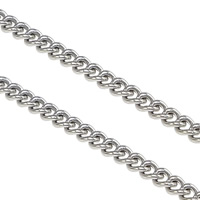Stainless Steel Chain, twist oval chain, original color, 2.90x2.20x0.60mm, 100m/Lot, Sold By Lot