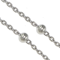 Stainless Steel Oval Chain, original color, 7x4mm, 2.5x2x0.4mm, 100m/Lot, Sold By Lot