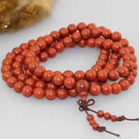 108 Mala Beads, Indonesian Lobular Rosewood, with nylon elastic cord, Round, different length for choice & Buddhist jewelry & different size for choice & 4-strand, Sold By Strand