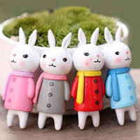 Plastic Decoration, Rabbit, mixed colors, 50mm, 30PCs/Bag, Sold By Bag