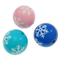 Volltonfarbe Acryl Perlen, rund, verschiedene Größen vorhanden, gemischte Farben, Bohrung:ca. 2mm, 5Taschen/Menge, 100PCs/Tasche, verkauft von Menge