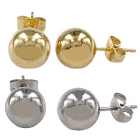 Stainless Steel Stud Earring Round plated Sold By Lot