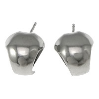Stainless Steel Earring Stud Component, original color, 10x12x19mm, Hole:Approx 7x8mm, 100Pairs/Lot, Sold By Lot
