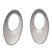 Bijoux pendentifs en acier inoxydable , ovale plat, couleur originale, 9.50x19x1mm, Trou:Environ 5x9mm, 1000PC/lot, Vendu par lot