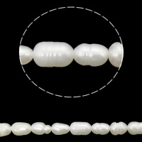 Cultured Rice Freshwater Pearl Beads, natural, white, Grade A, 3-4mm, Hole:Approx 0.8mm, Sold Per 14.5 Inch Strand