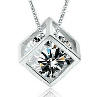 Brass Jewelry Pendants Cube platinum plated with rhinestone clear nickel lead & cadmium free 8mm Approx 3-8mm Sold By Lot