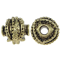 Tibetan Style Jewelry Beads, Rondelle, antique gold color plated, large hole, nickel, lead & cadmium free, 10mm, Hole:Approx 3mm, 200PCs/Lot, Sold By Lot