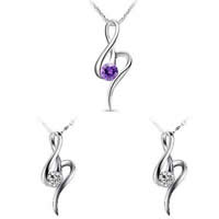 925 Sterling Silver Pendant platinum plated with rhinestone mixed colors Approx 3-8mm Sold By Lot