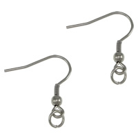 Stainless Steel Hook Earwire, with loop, original color, 19x19x3mm, 1mm, 500Pairs/Lot, Sold By Lot